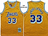 Lakers 33 Abdul Jabbar Yellow 1984-85 Hardwood Classics Jersey,baseball caps,new era cap wholesale,wholesale hats